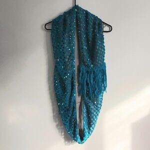 3/$25 Beautiful 68" Blue Sequenced Wrap NWOT!!
